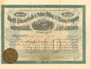 El Potrero Gold and Silver Milling and Mining Co. - Stock Certificate